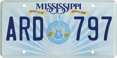 MS license plate ARD797