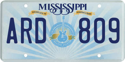 MS license plate ARD809