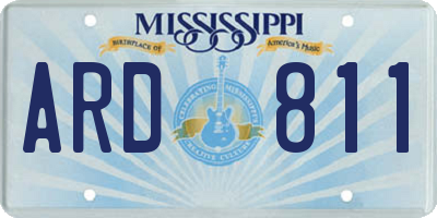 MS license plate ARD811