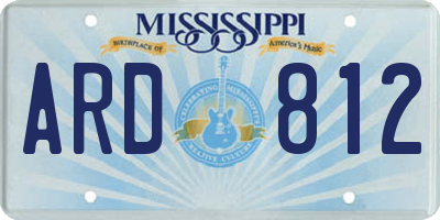 MS license plate ARD812