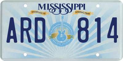 MS license plate ARD814