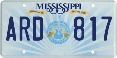 MS license plate ARD817