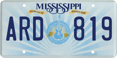 MS license plate ARD819