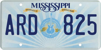 MS license plate ARD825
