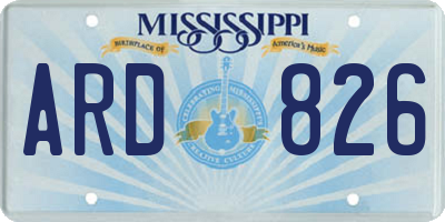 MS license plate ARD826