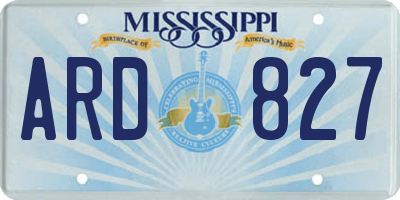 MS license plate ARD827