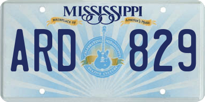 MS license plate ARD829