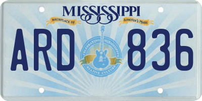 MS license plate ARD836