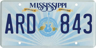 MS license plate ARD843