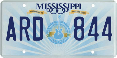MS license plate ARD844