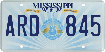 MS license plate ARD845