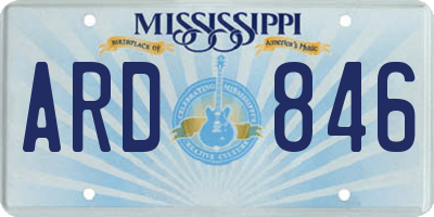 MS license plate ARD846