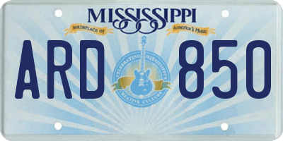 MS license plate ARD850
