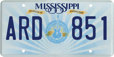 MS license plate ARD851