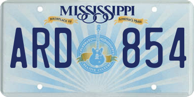 MS license plate ARD854
