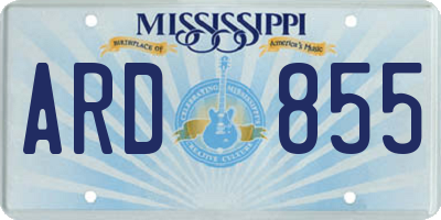 MS license plate ARD855