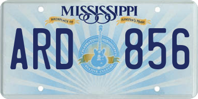 MS license plate ARD856