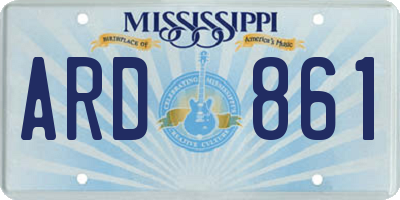 MS license plate ARD861
