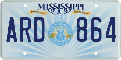 MS license plate ARD864