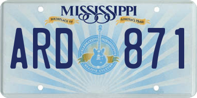 MS license plate ARD871