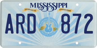 MS license plate ARD872