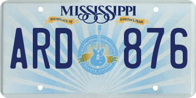 MS license plate ARD876