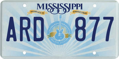 MS license plate ARD877