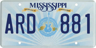 MS license plate ARD881