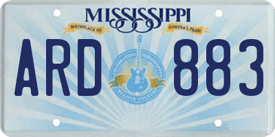 MS license plate ARD883