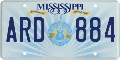 MS license plate ARD884