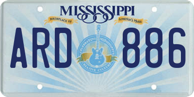 MS license plate ARD886