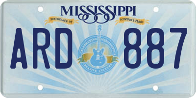MS license plate ARD887