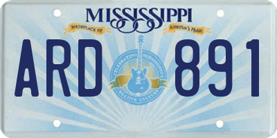 MS license plate ARD891
