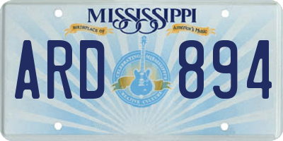 MS license plate ARD894