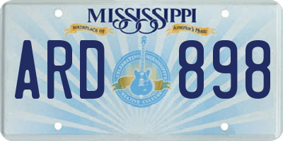 MS license plate ARD898