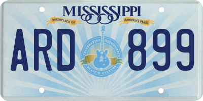 MS license plate ARD899
