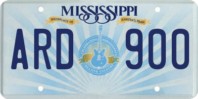 MS license plate ARD900