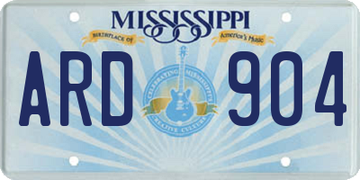 MS license plate ARD904