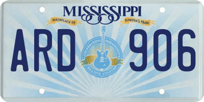 MS license plate ARD906