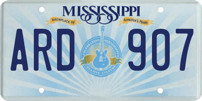 MS license plate ARD907