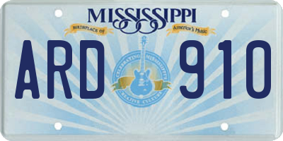 MS license plate ARD910
