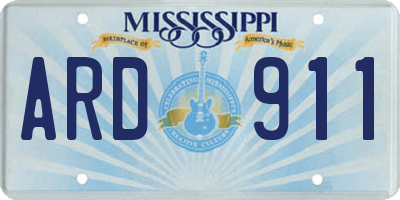 MS license plate ARD911