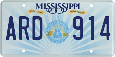 MS license plate ARD914