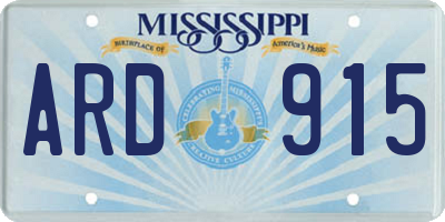 MS license plate ARD915
