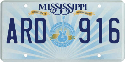 MS license plate ARD916