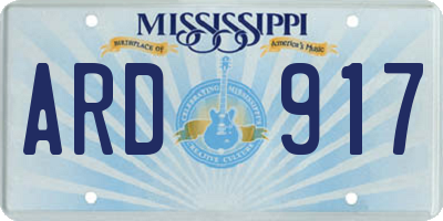 MS license plate ARD917