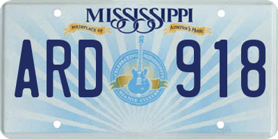 MS license plate ARD918