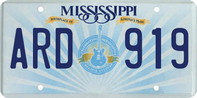 MS license plate ARD919