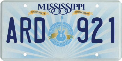 MS license plate ARD921