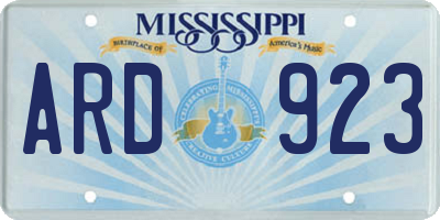 MS license plate ARD923